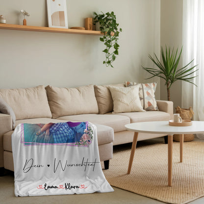 personalisierte Decke beste Freundin mit Foto, Namen & Wunschtext personalisierbar