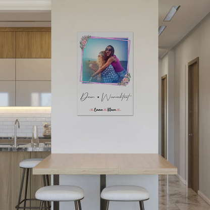Fotoboard beste Freundinnen mit 1 Foto, Hintergrundbild, Namen & eigener Wunschtext