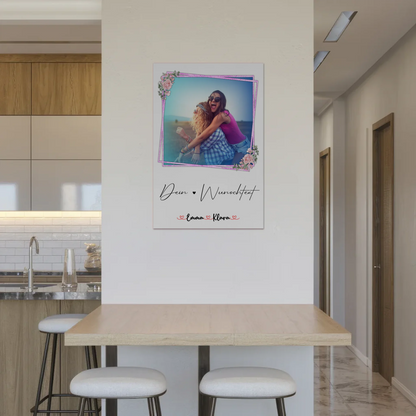 Fotoboard beste Freundinnen mit 1 Foto, Hintergrundbild, Namen & eigener Wunschtext