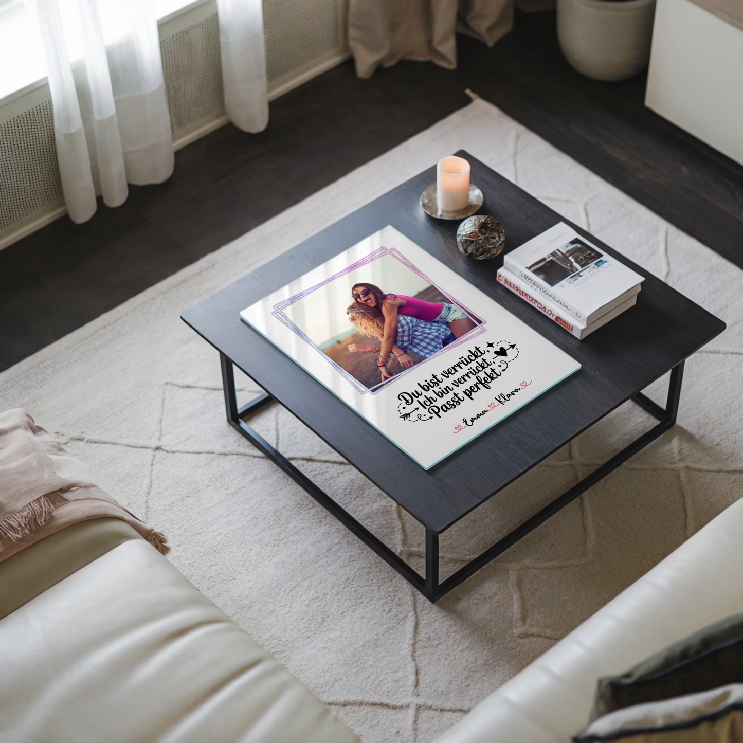 Freundinnen Bild Personalisiert Acrylglas - 1 Foto, Hintergrund, Namen & eigenen Spruch