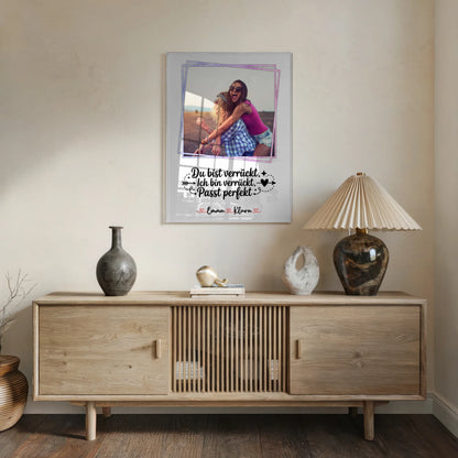 Freundinnen Bild Personalisiert Acrylglas - 1 Foto, Hintergrund, Namen & eigenen Spruch