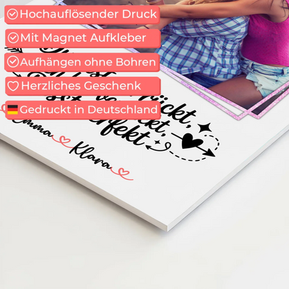 Fotoboard beste Freundinnen - Du verrückt Ich verrückt Passt mit 1 Foto, Namen & Wunschtext