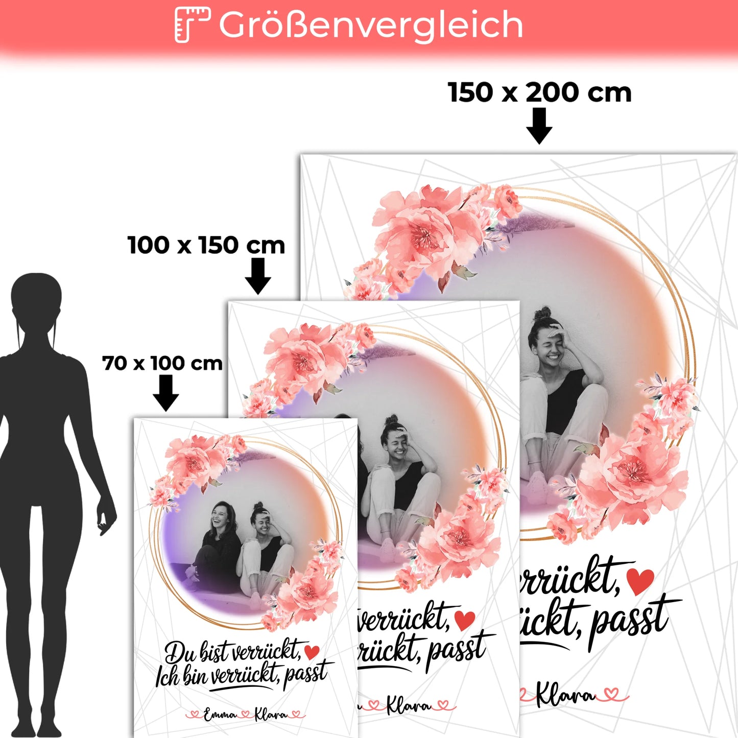 Personalisierte Kuscheldecke Mit Namen Mit Foto & Wunschtext Beste Freundin