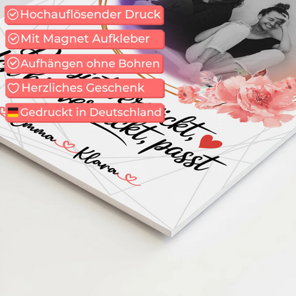 Beste Freundin Fotoboard mit 1 Foto, Namen und eigenem Spruch