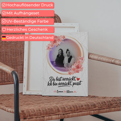 Geschenk beste Freundin Leinwand mit Foto, Namen & eigener Wunschtext