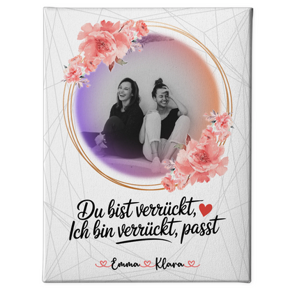 Geschenk beste Freundin Leinwand mit Foto, Namen & eigener Wunschtext