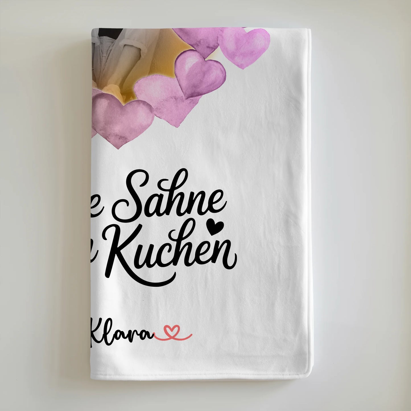 Decke mit Foto beste Freundin - Du bist die Sahne mit Namen & Spruch