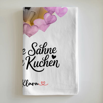 Decke mit Foto beste Freundin - Du bist die Sahne mit Namen & Spruch