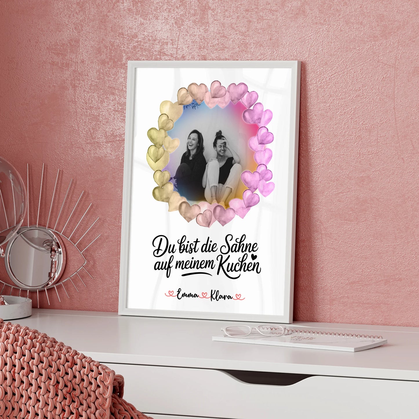 Beste Freundinnen Poster Personalisiert mit Foto, Namen & Spruch