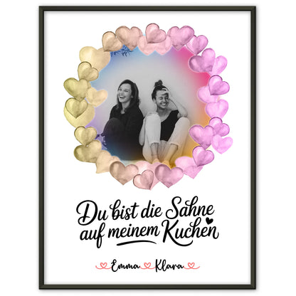 Beste Freundinnen Poster Personalisiert mit Foto, Namen & Spruch