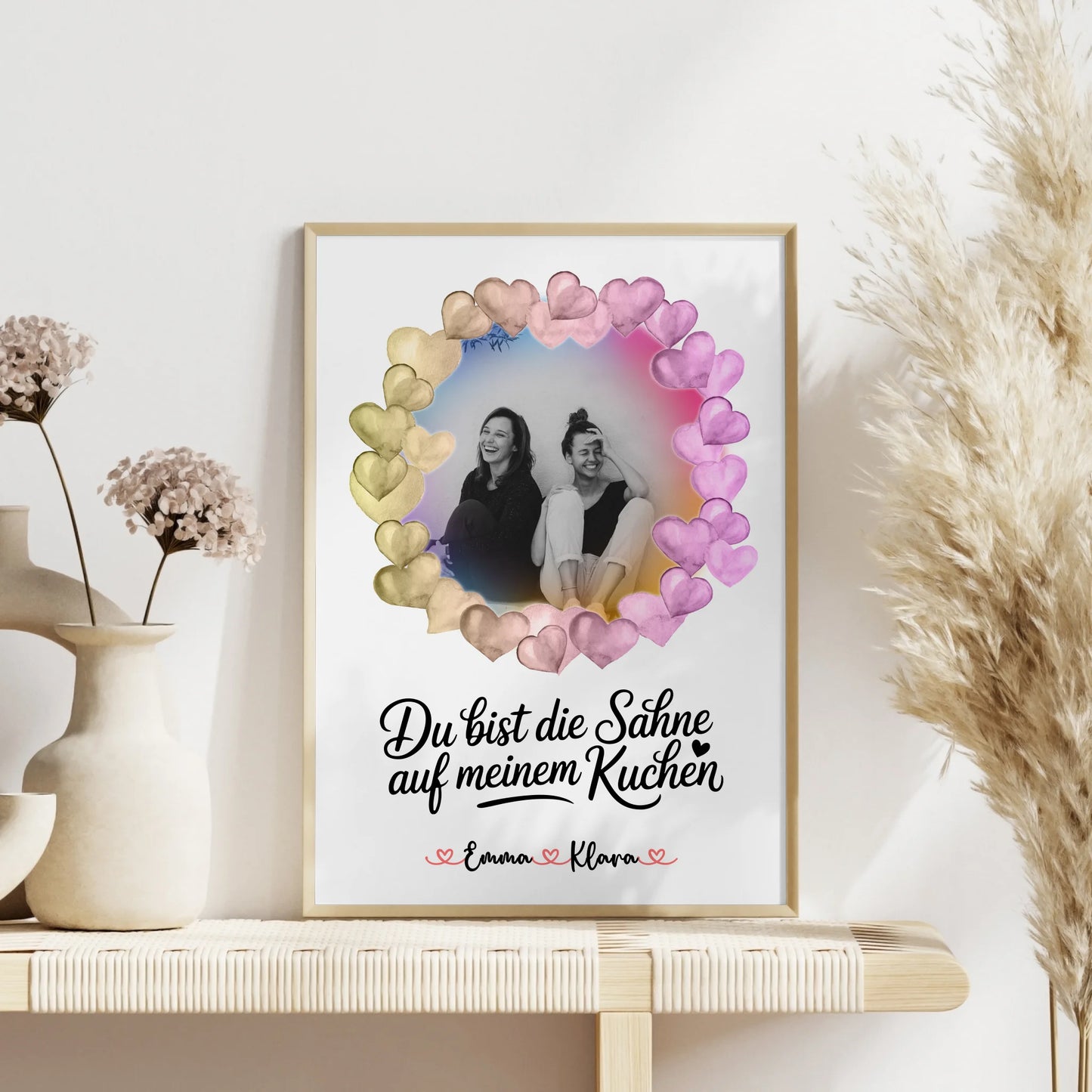 Beste Freundinnen Poster Personalisiert mit Foto, Namen & Spruch