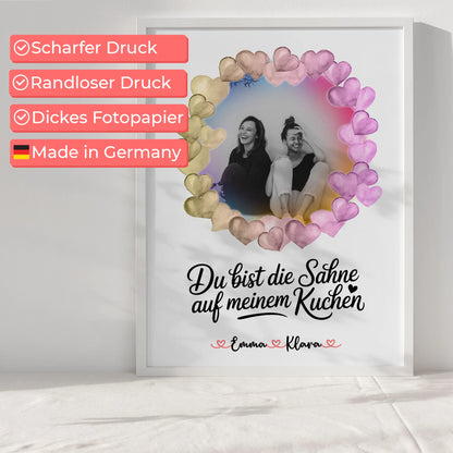 Beste Freundinnen Poster Personalisiert mit Foto, Namen & Spruch