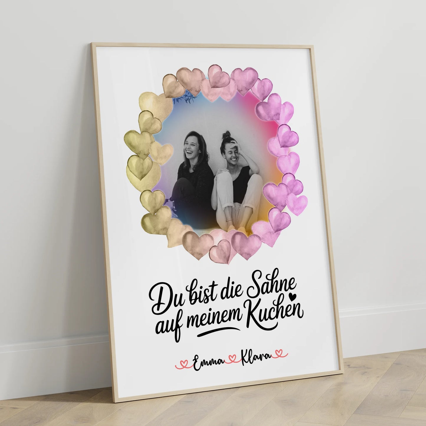 Beste Freundinnen Poster Personalisiert mit Foto, Namen & Spruch