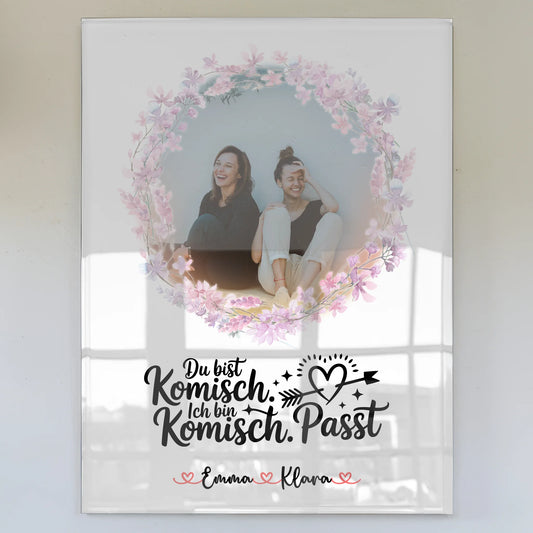 Fotogeschenk beste Freundin Acrylglas Bild personalisiert mit Foto, Namen & Spruch