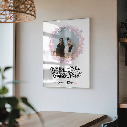 Fotogeschenk beste Freundin Acrylglas Bild personalisiert mit Foto, Namen & Spruch