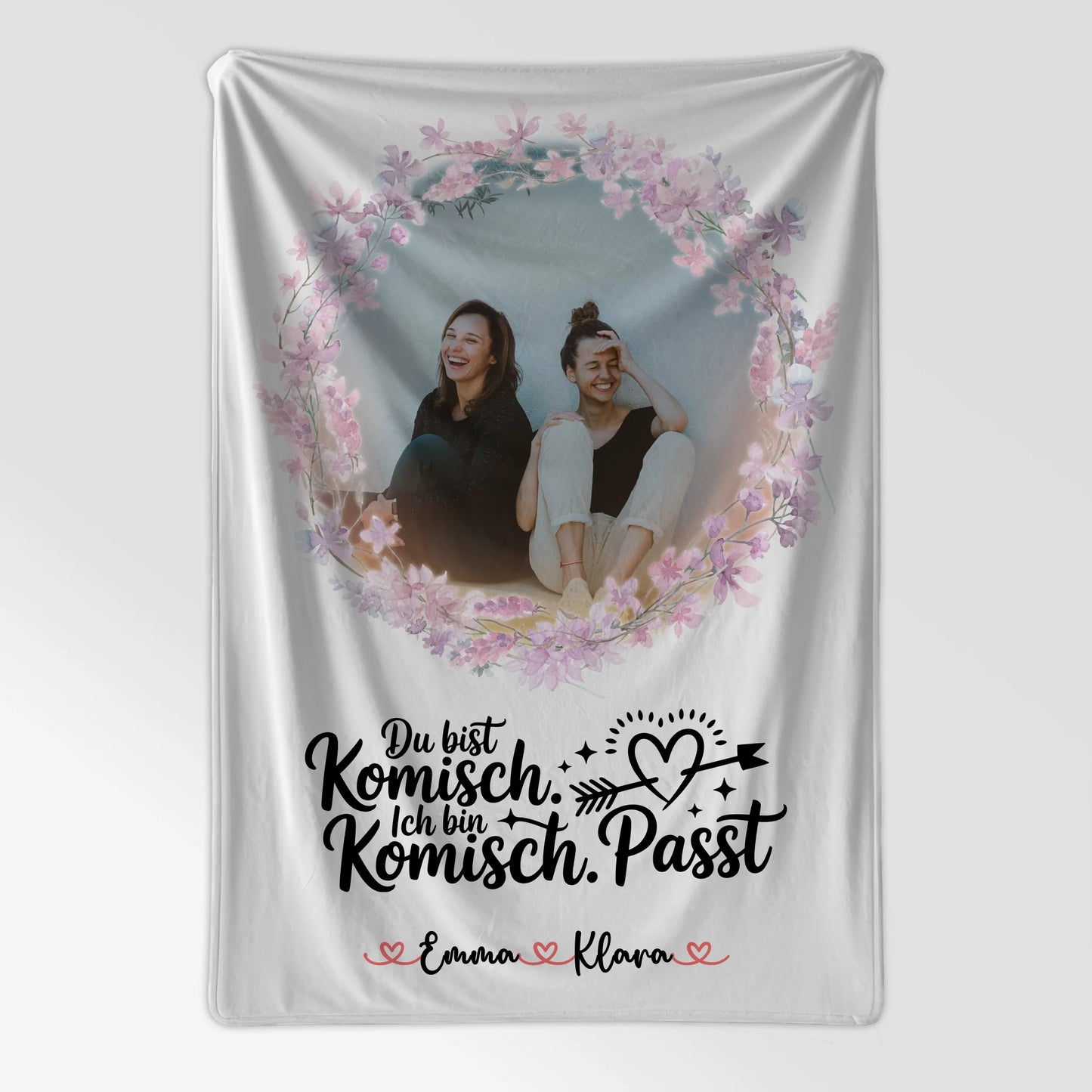 Personalisierte Decke Mit Namen Mit Foto - Beste Freundin mit Wunschtext