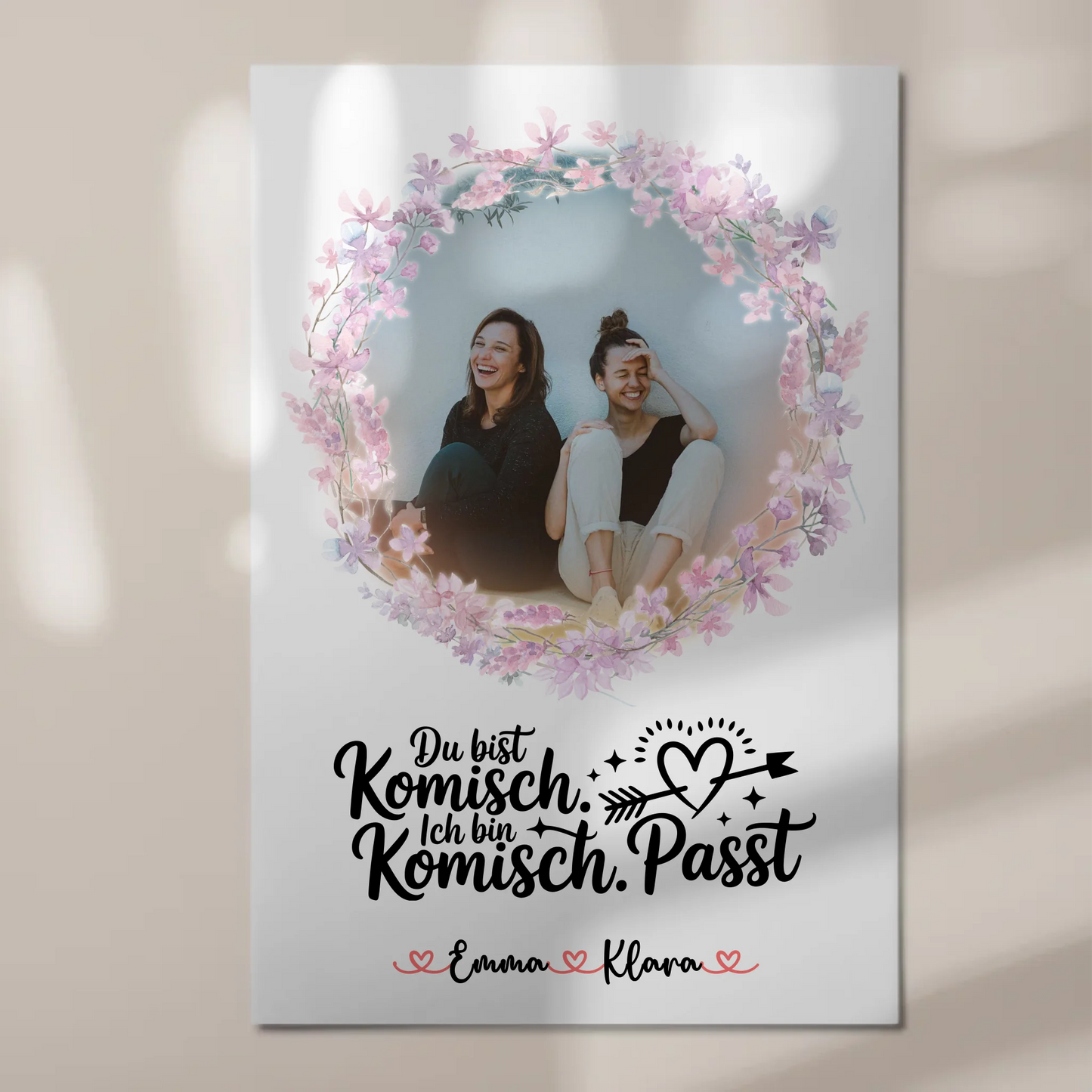 Fotoboard Geschenk beste Freundin personalisiert mit Foto, Namen & eigenem Spruch
