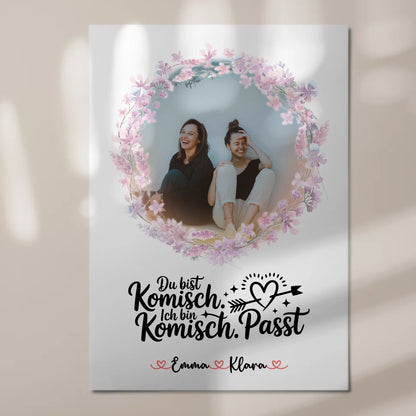 Fotoboard Geschenk beste Freundin personalisiert mit Foto, Namen & eigenem Spruch