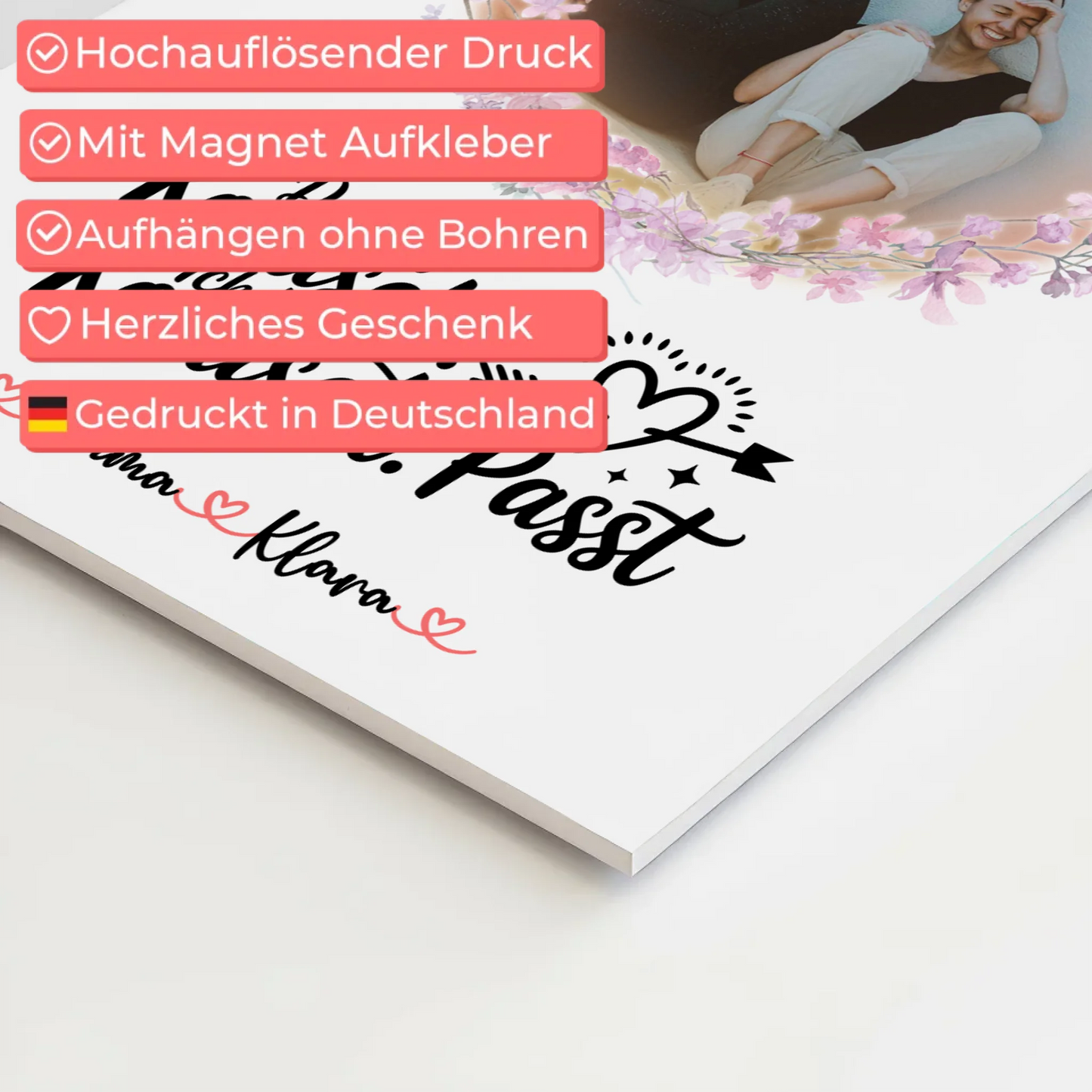 Fotoboard Geschenk beste Freundin personalisiert mit Foto, Namen & eigenem Spruch