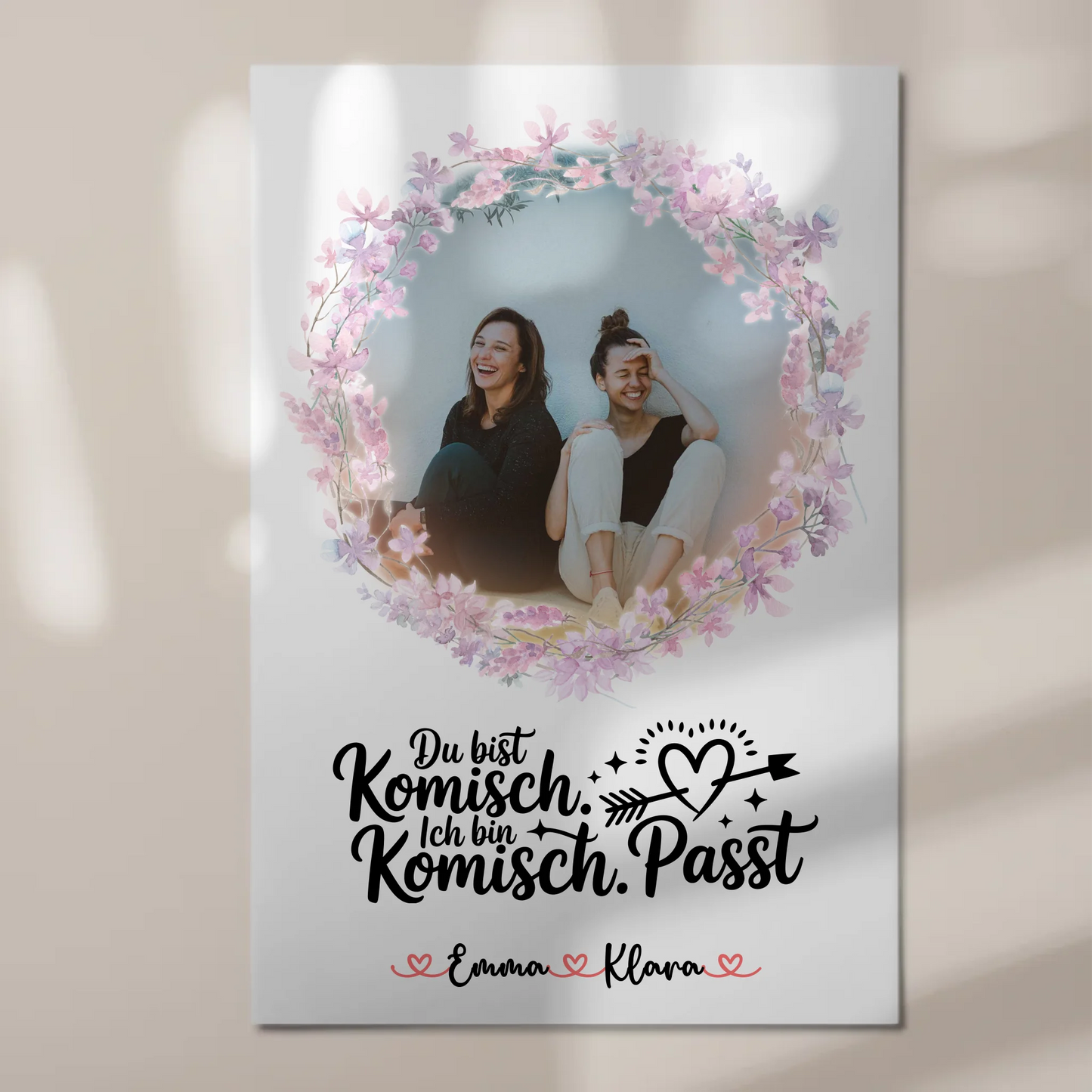 Fotoboard Geschenk beste Freundin personalisiert mit Foto, Namen & eigenem Spruch