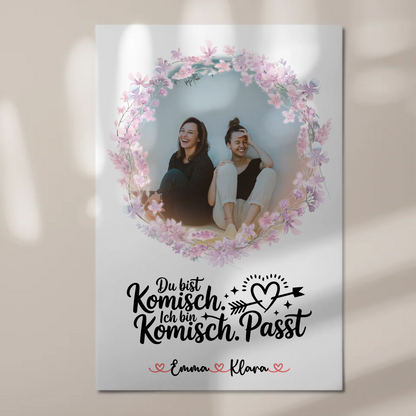 Fotoboard Geschenk beste Freundin personalisiert mit Foto, Namen & eigenem Spruch