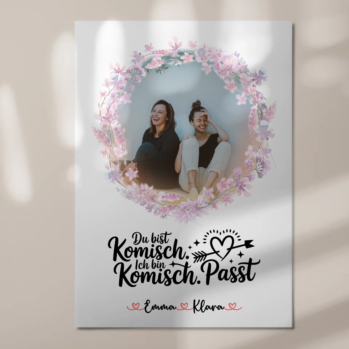 Fotoboard Geschenk beste Freundin personalisiert mit Foto, Namen & eigenem Spruch