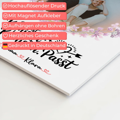 Fotoboard Geschenk beste Freundin personalisiert mit Foto, Namen & eigenem Spruch