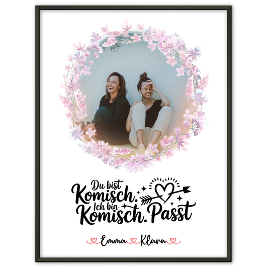 Poster Beste Freundin Personalisiert - Mit Foto, Namen, Hintergrundbild & Spruch