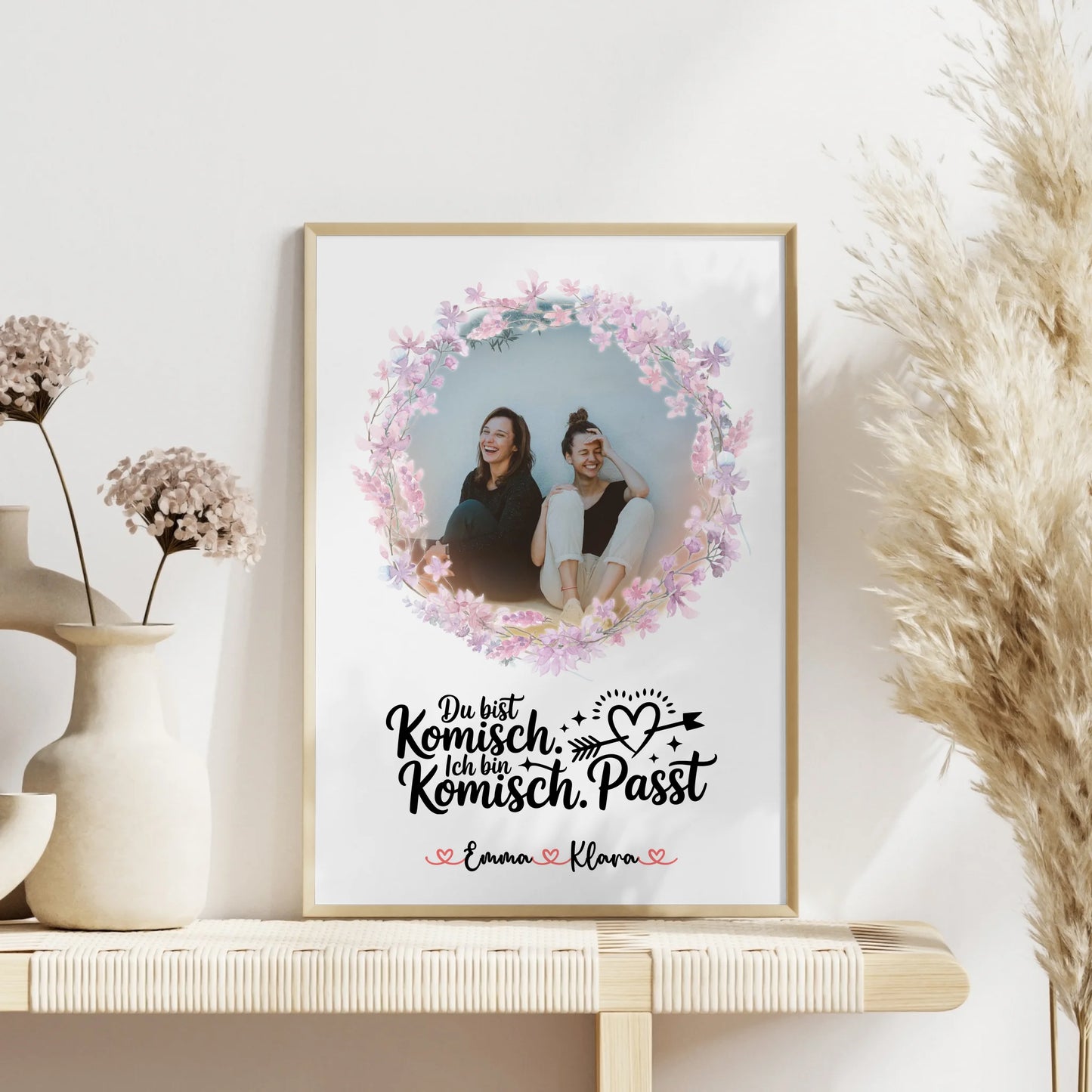 Poster Beste Freundin Personalisiert - Mit Foto, Namen, Hintergrundbild & Spruch