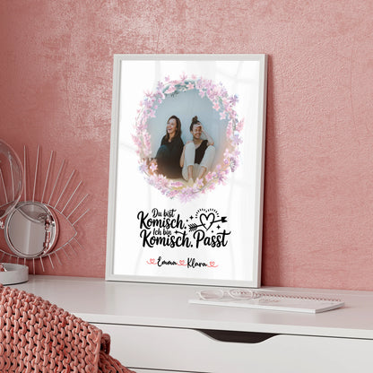 Poster Beste Freundin Personalisiert - Mit Foto, Namen, Hintergrundbild & Spruch