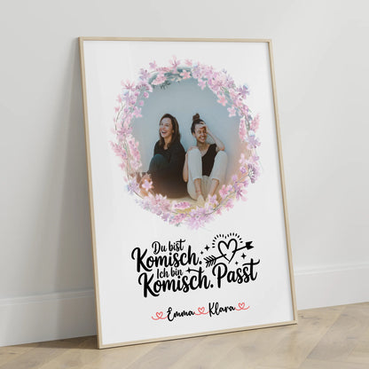 Poster Beste Freundin Personalisiert - Mit Foto, Namen, Hintergrundbild & Spruch