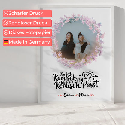 Poster Beste Freundin Personalisiert - Mit Foto, Namen, Hintergrundbild & Spruch
