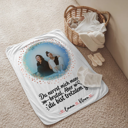 Beste Freundin Decke mit Foto, Namen & eigenem Spruch