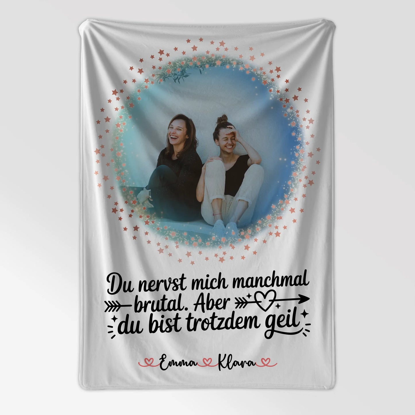 Beste Freundin Decke mit Foto, Namen & eigenem Spruch