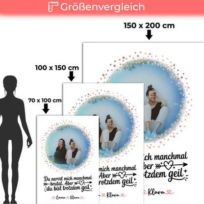Beste Freundin Decke mit Foto, Namen & eigenem Spruch