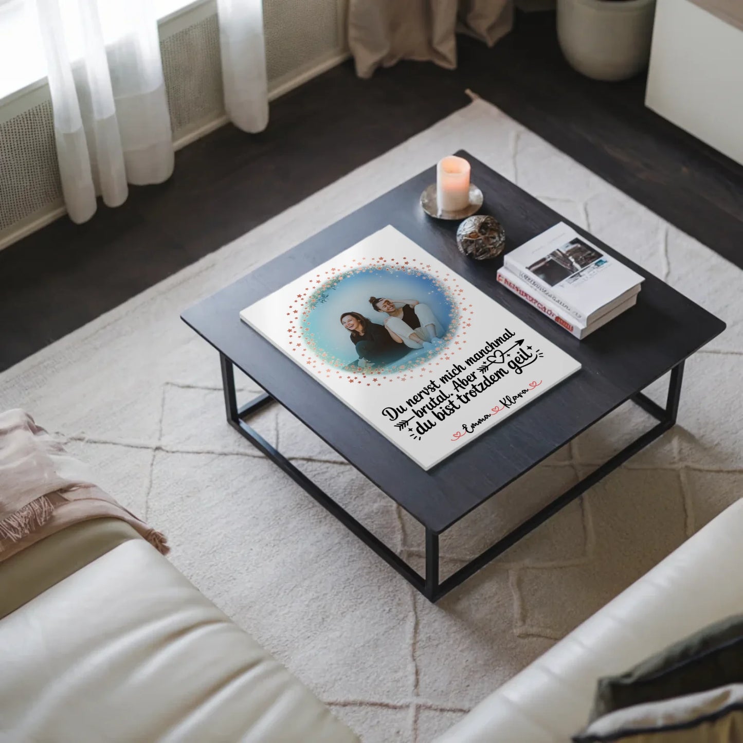 Beste Freundin Geschenk Fotoboard mit Foto, Namen & Spruch