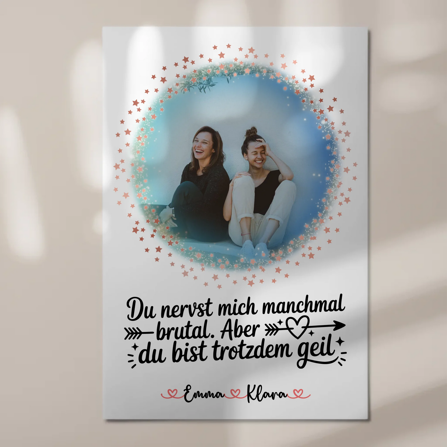 Beste Freundin Geschenk Fotoboard mit Foto, Namen & Spruch