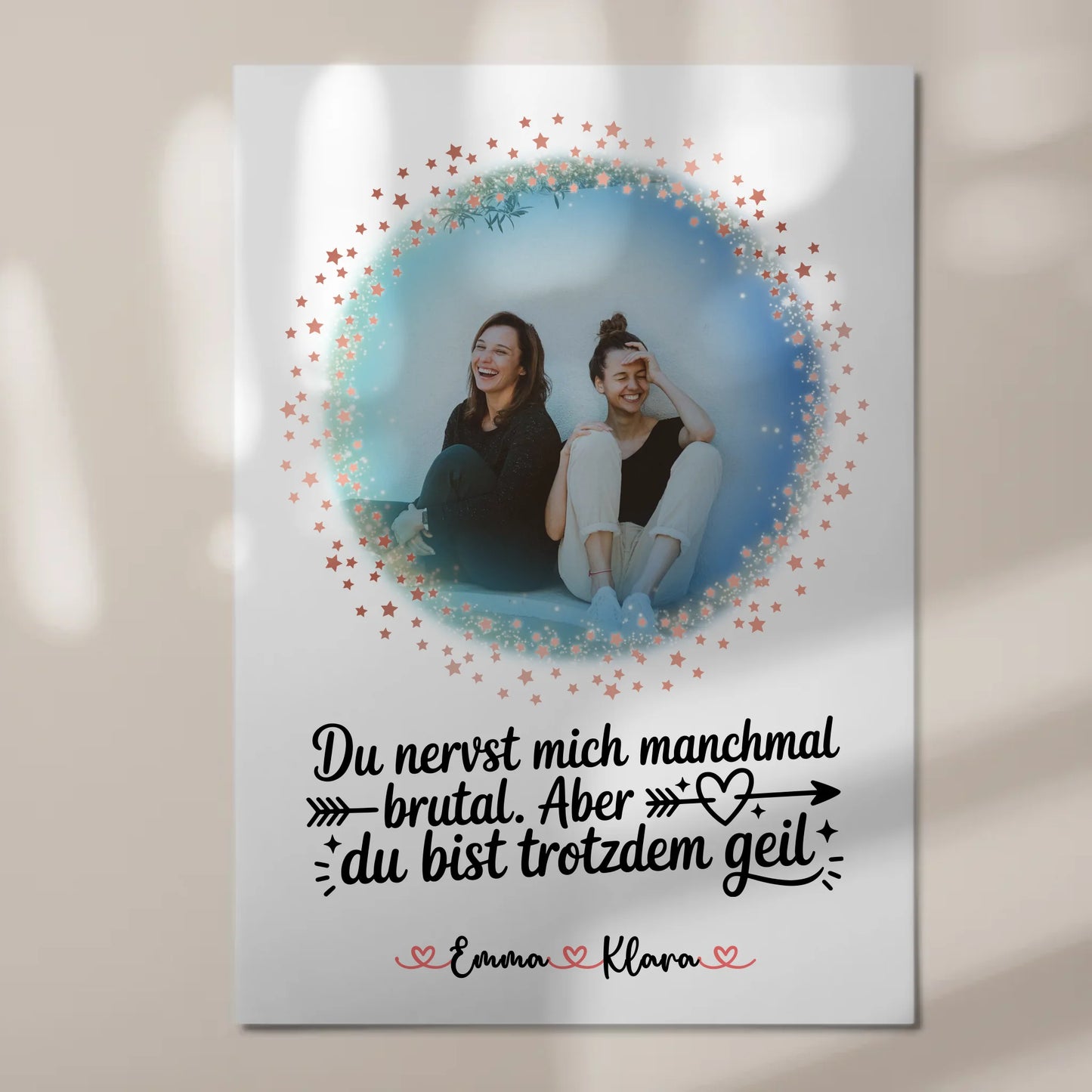 Beste Freundin Geschenk Fotoboard mit Foto, Namen & Spruch