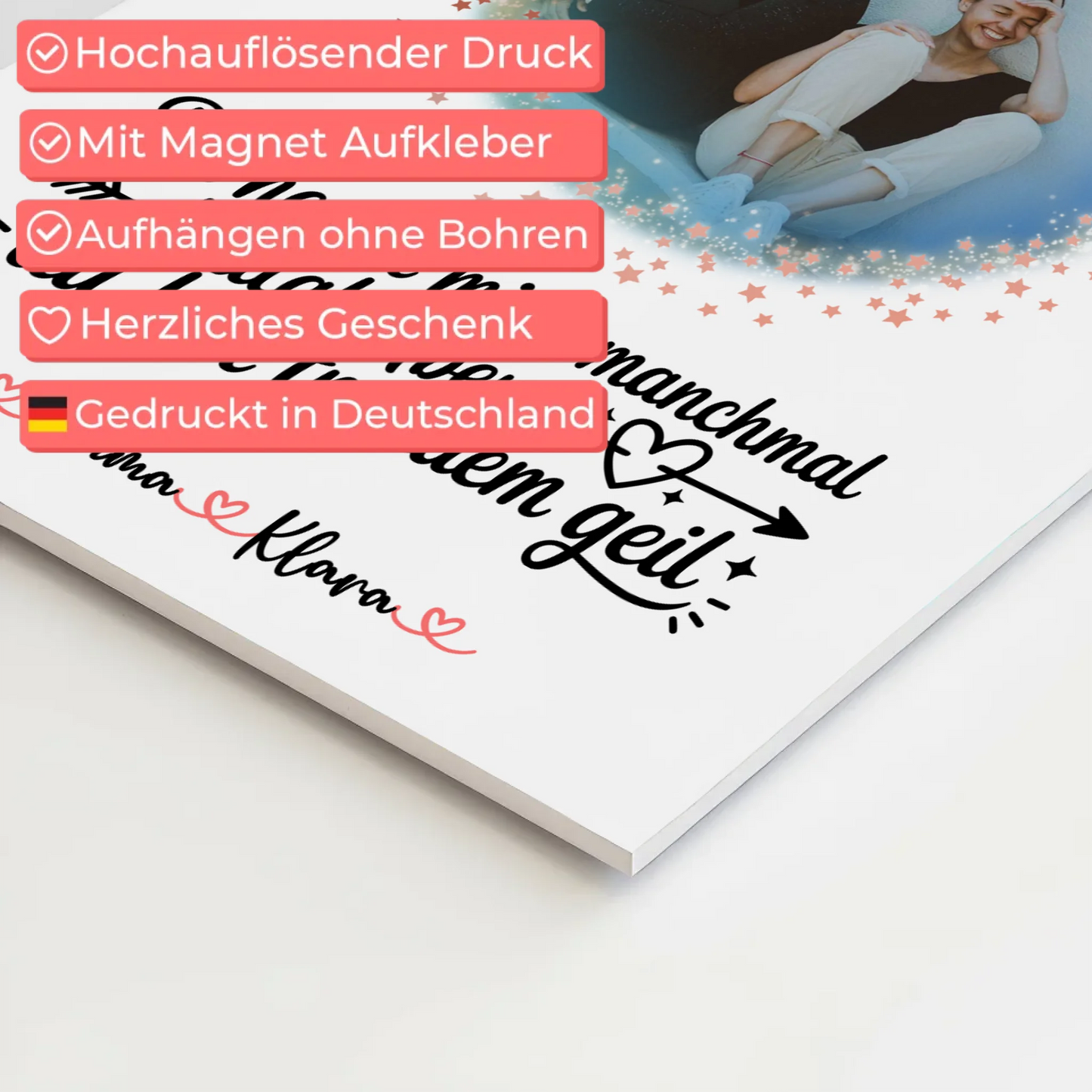 Beste Freundin Geschenk Fotoboard mit Foto, Namen & Spruch