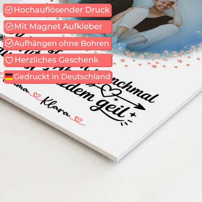 Beste Freundin Geschenk Fotoboard mit Foto, Namen & Spruch