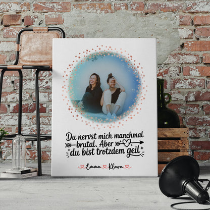 Personalisiertes Bild Freundinnen Leinwand mit Foto
