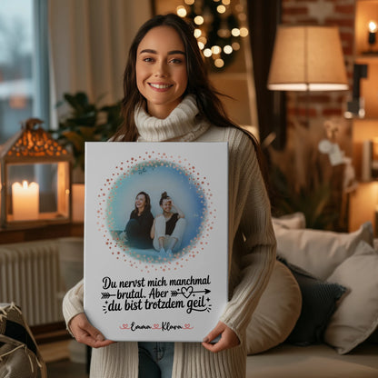 Personalisiertes Bild Freundinnen Leinwand mit Foto