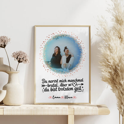 Personalisiertes Poster Freundinnen mit Foto & Namen