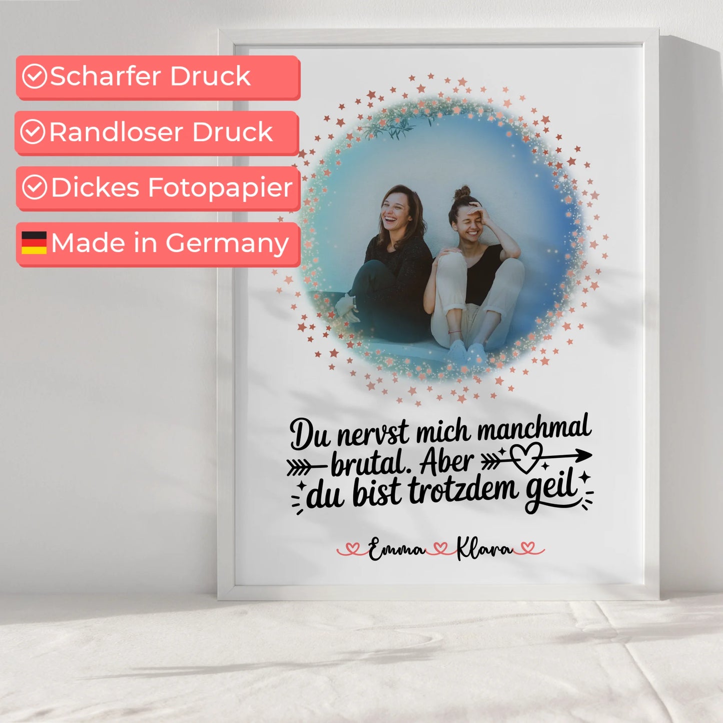 Personalisiertes Poster Freundinnen mit Foto & Namen