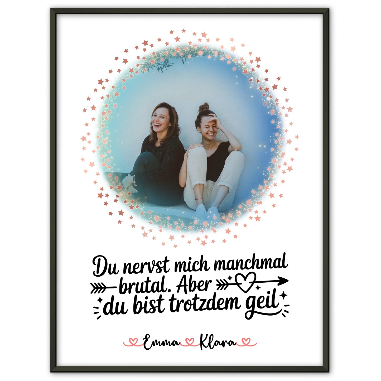 Personalisiertes Poster Freundinnen mit Foto & Namen