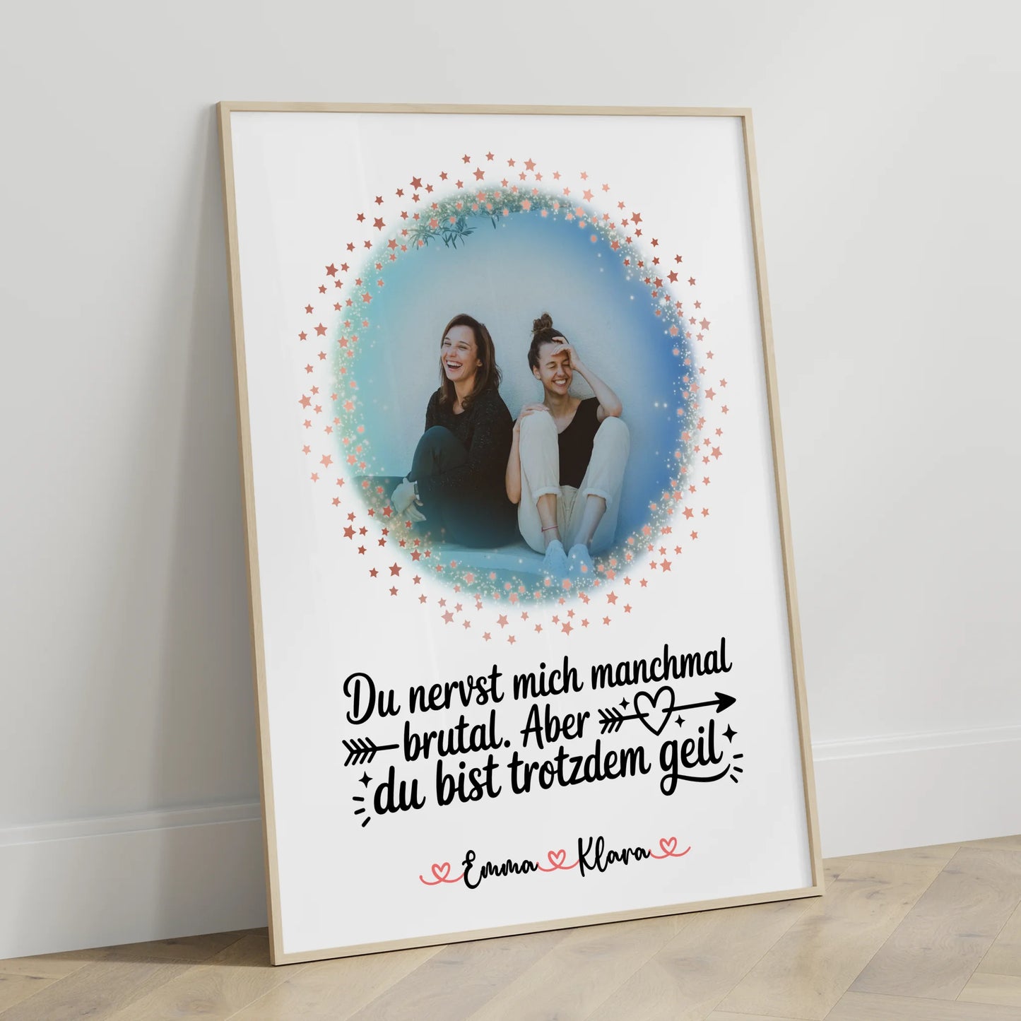 Personalisiertes Poster Freundinnen mit Foto & Namen