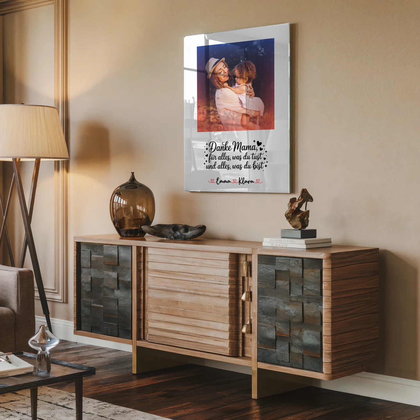 Mama Plakat Acrylglas Bild Personalisierbar Mit Foto & Namen Danke Mama für alles