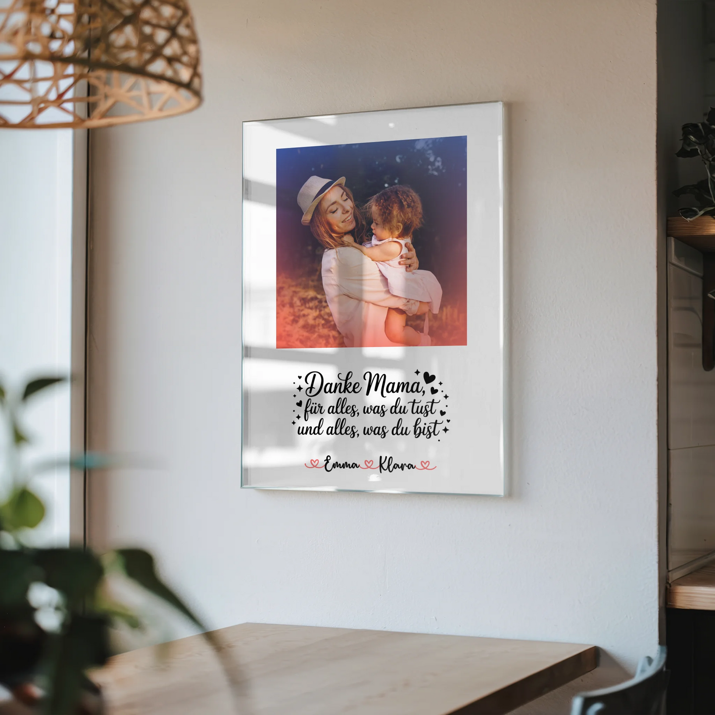 Mama Plakat Acrylglas Bild Personalisierbar Mit Foto & Namen Danke Mama für alles