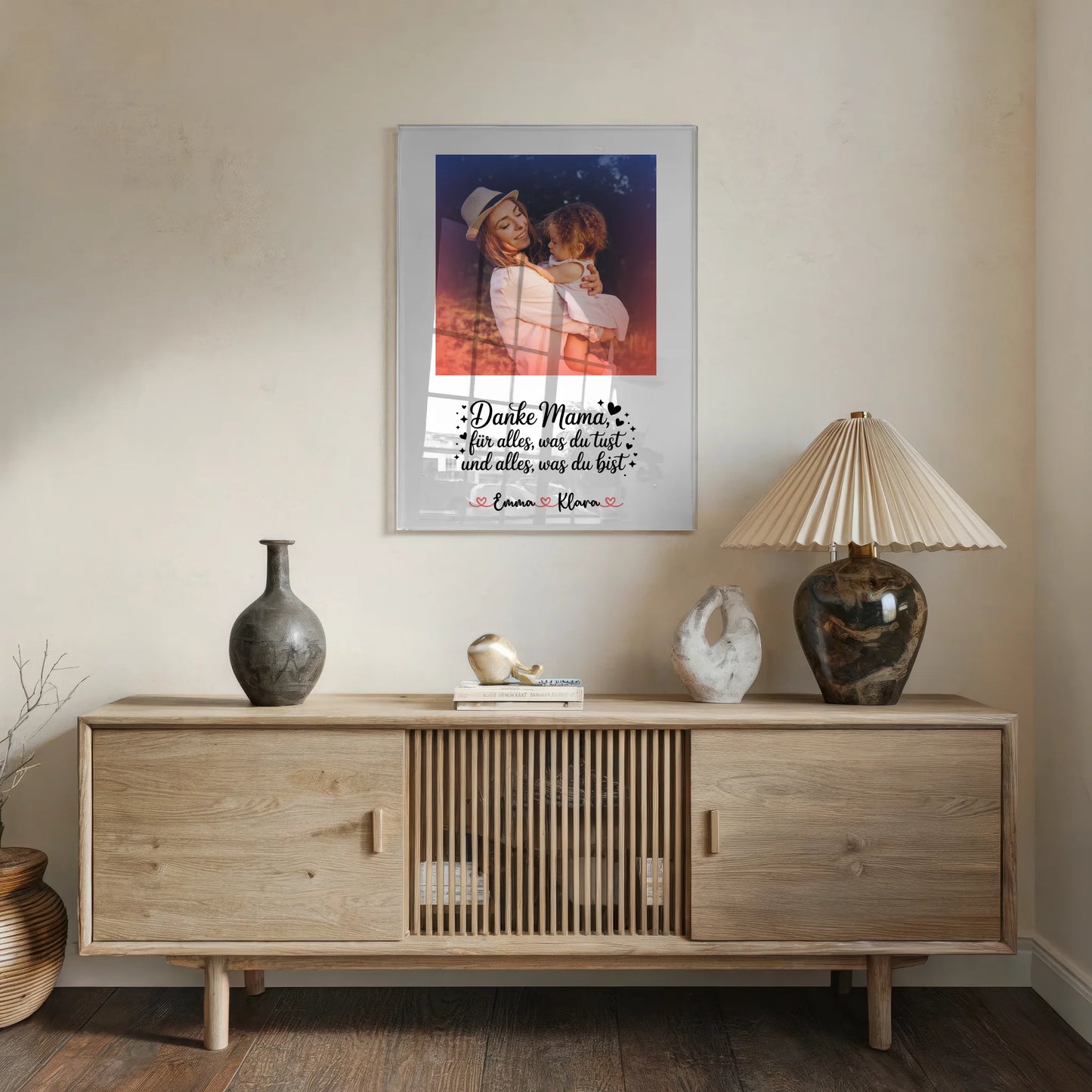 Mama Plakat Acrylglas Bild Personalisierbar Mit Foto & Namen Danke Mama für alles