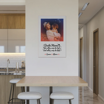 Personalisiertes Mama Plakat Fotoboard Danke Mama für alles Mit Foto & Namen